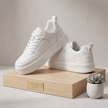 Men's White Casual Skate Sneakers