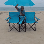 Portable Double Folding Beach Chair with Umbrella