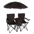 Portable Double Folding Beach Chair with Umbrella